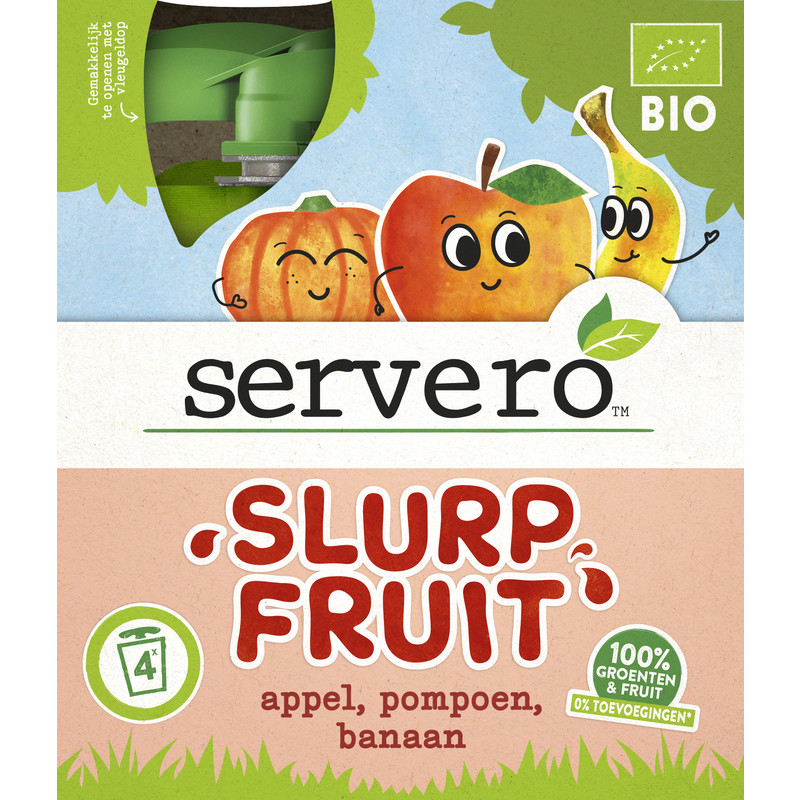 Een afbeelding van Servero Slurpfruit bio appel pompoen banaan