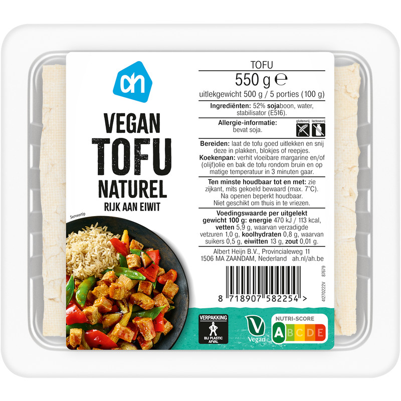 Een afbeelding van AH Vegan tofu naturel