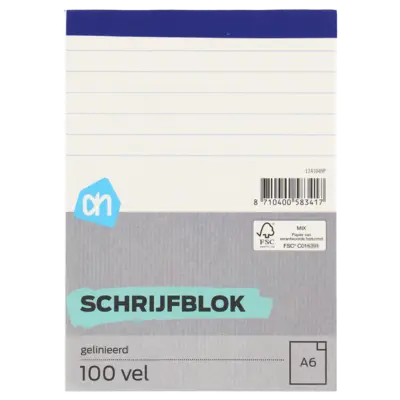 pdp-image-Greenminds Schrijfblok A6 gelineerd 100 vel