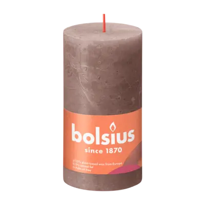 pdp-image-Bolsius Rustieke stompkaars 13cm taupe