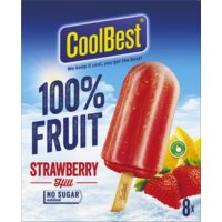 Een afbeelding van CoolBest 100% Fruitijs strawberry hill