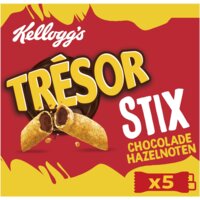 Een afbeelding van Kellogg's Trésor stix chocolade hazelnoten