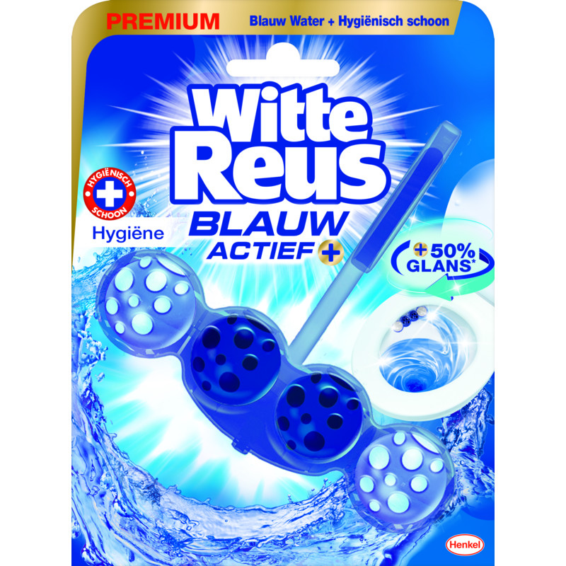 Een afbeelding van Witte Reus Toiletblok blauw actief hygiene