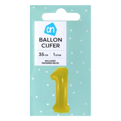 pdp-image-AH Folieballon nummer 1 goud 36cm