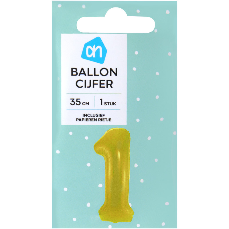 Premedicatie Golf Briljant AH Folieballon nr 1 goud 36cm bestellen | Albert Heijn