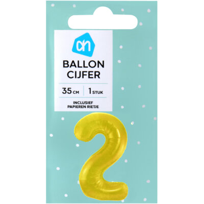 pdp-image-AH Folieballon nr 2 goud 36cm