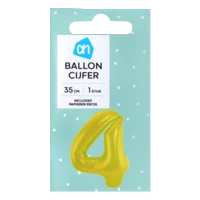 AH Folieballon nummer 4 goud 36cm