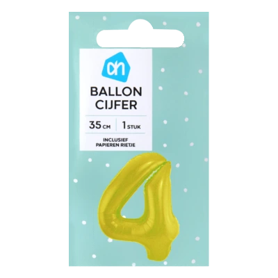 pdp-image-AH Folieballon nummer 4 goud 36cm