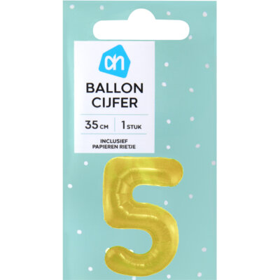 pdp-image-AH Folieballon nr 5 goud 36cm