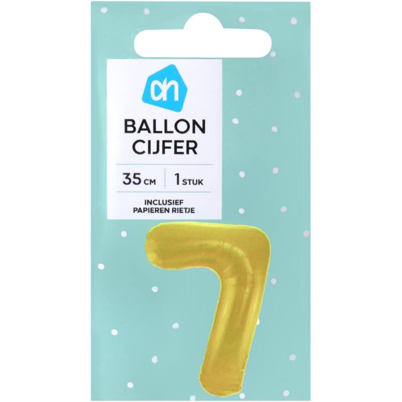 Een afbeelding van AH Folieballon nr 7 goud 36cm