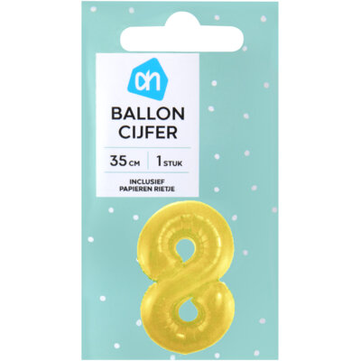 pdp-image-AH Folieballon nr 8 goud 36cm