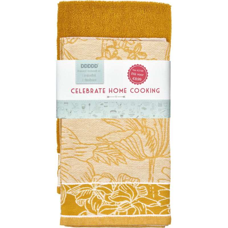 Een afbeelding van DDDDD Keukentextielset tonke ochre