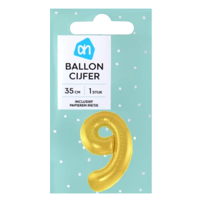 pdp-image-AH Folieballon nr 9 goud 36cm