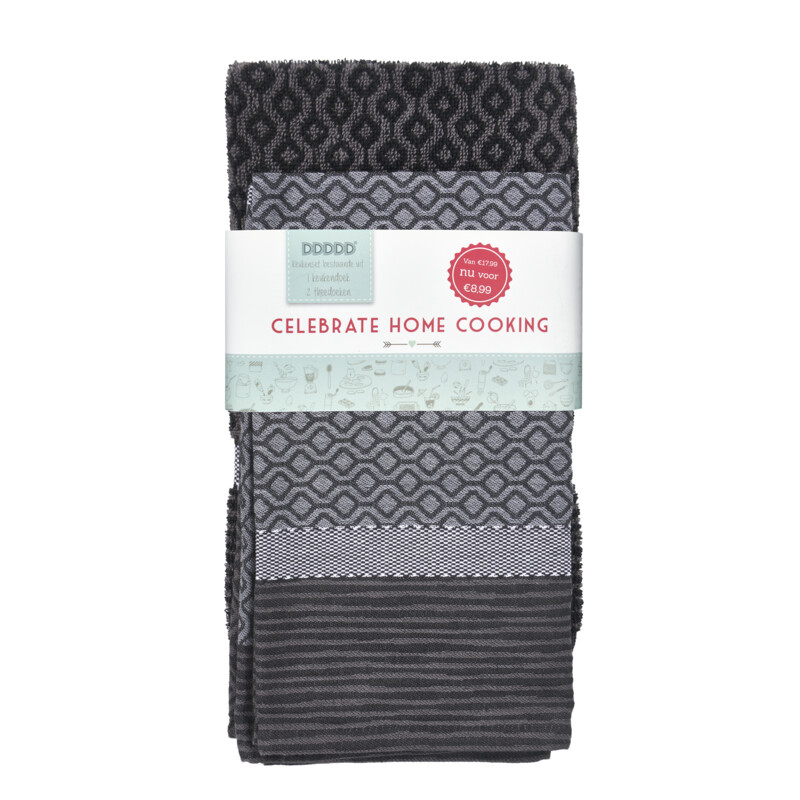 Een afbeelding van DDDDD Keukentextielset nagano grey
