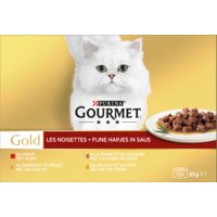 Een afbeelding van Gourmet Gold fijne hapjes rund kattenvoer nat