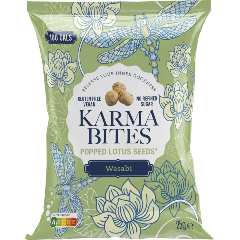 Een afbeelding van Karma Bites Popped lotus seeds wasabi