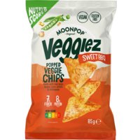 Een afbeelding van Moonpop Veggiez popped veggie chips sweet BBQ