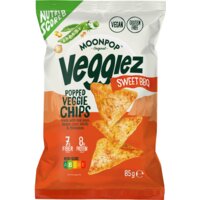 Een afbeelding van Moonpop Veggiez popped veggie chips sweet BBQ