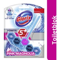 Een afbeelding van Glorix Pink magnolia blauw water wc-blok