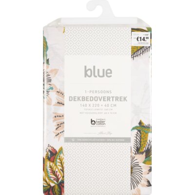 pdp-image-Blue Dekbedovertrek 1 persoon bloem