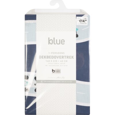 pdp-image-Blue Dekbedovertrek 1 persoon auto