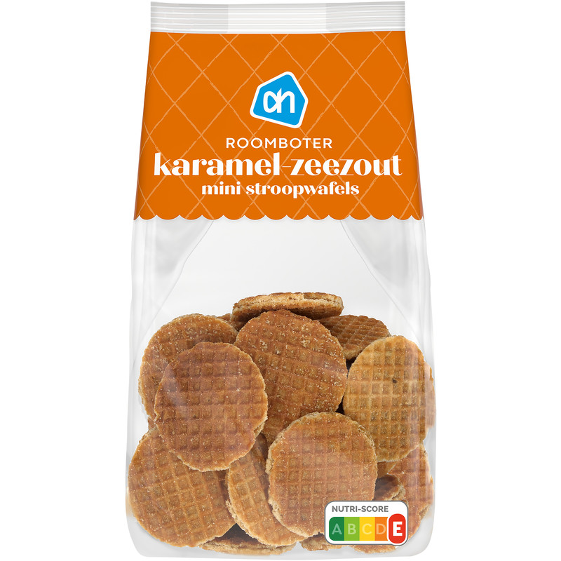 Een afbeelding van AH Stroopwafel mini karamel zeezout