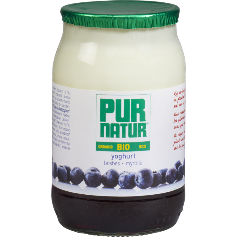 Een afbeelding van Pur Natur Volle biologische yoghurt bosbes