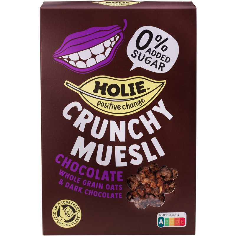 Een afbeelding van Holie Crunchy muesli chocolate