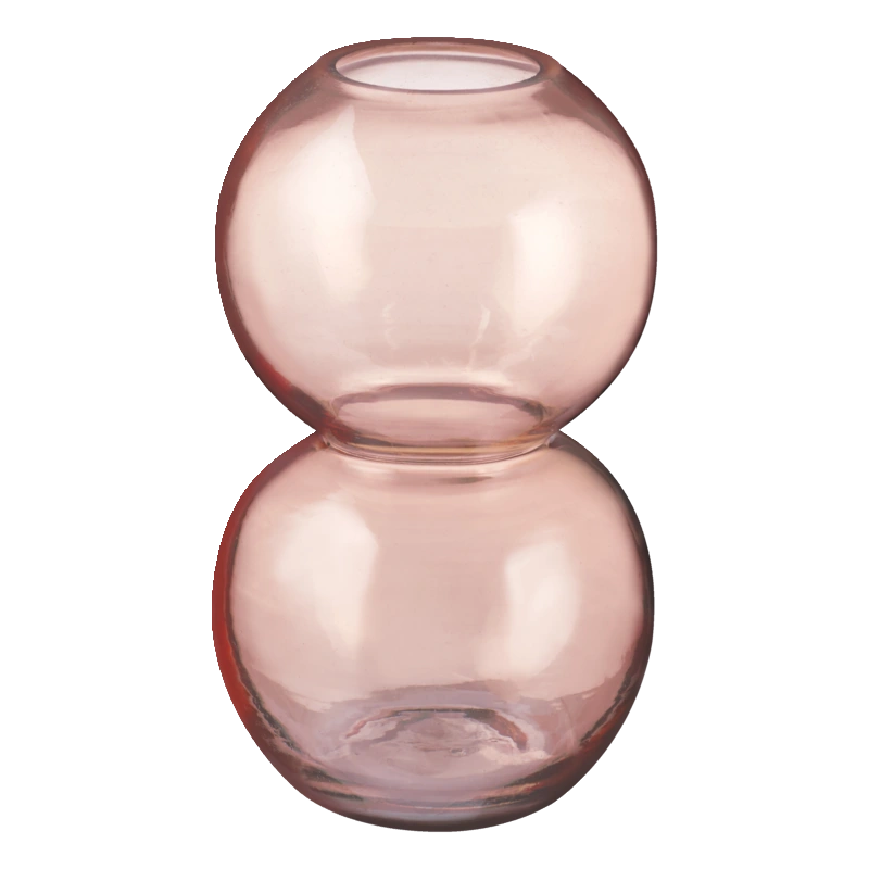 Vaasje glas roze groot