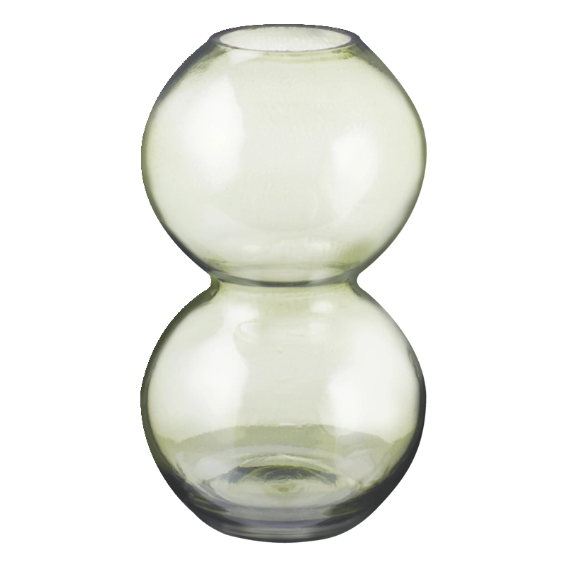 Vaasje glas grijs mint groot