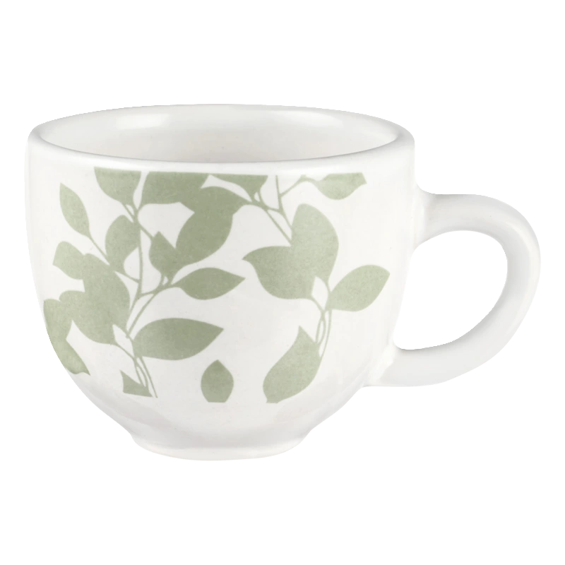 Espressomokje grijs mint blad