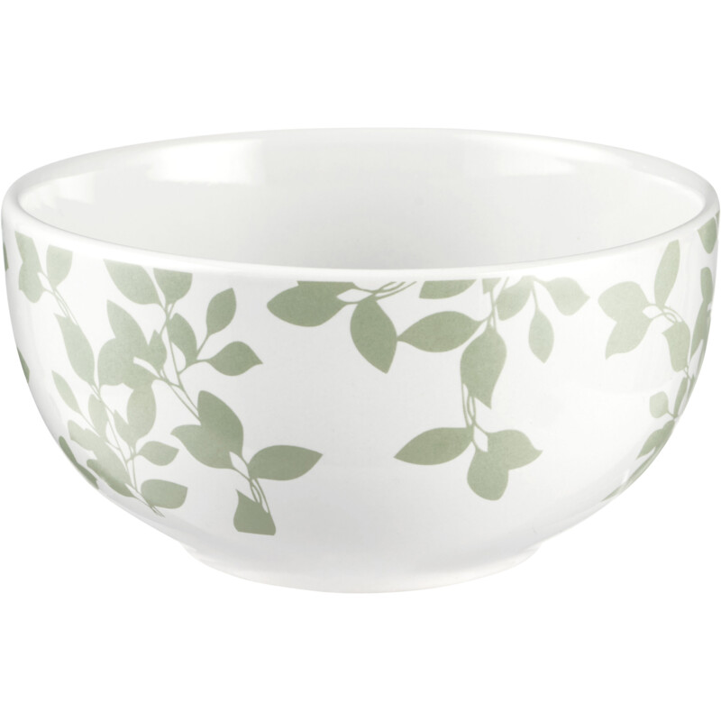 Een afbeelding van Strawberry&Applepie Kom grijs mint blad 14cm