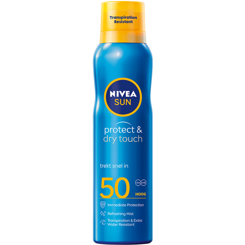 Een afbeelding van Nivea Sun protect&dry touch spray spf50
