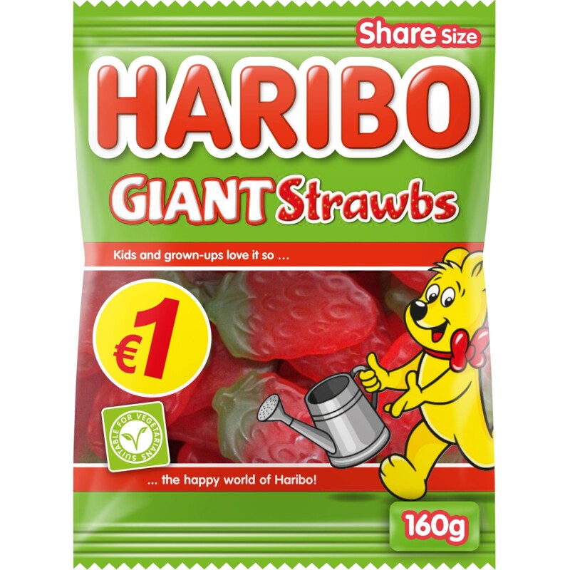 Een afbeelding van Haribo Giant Strawbs 18x180 gram
