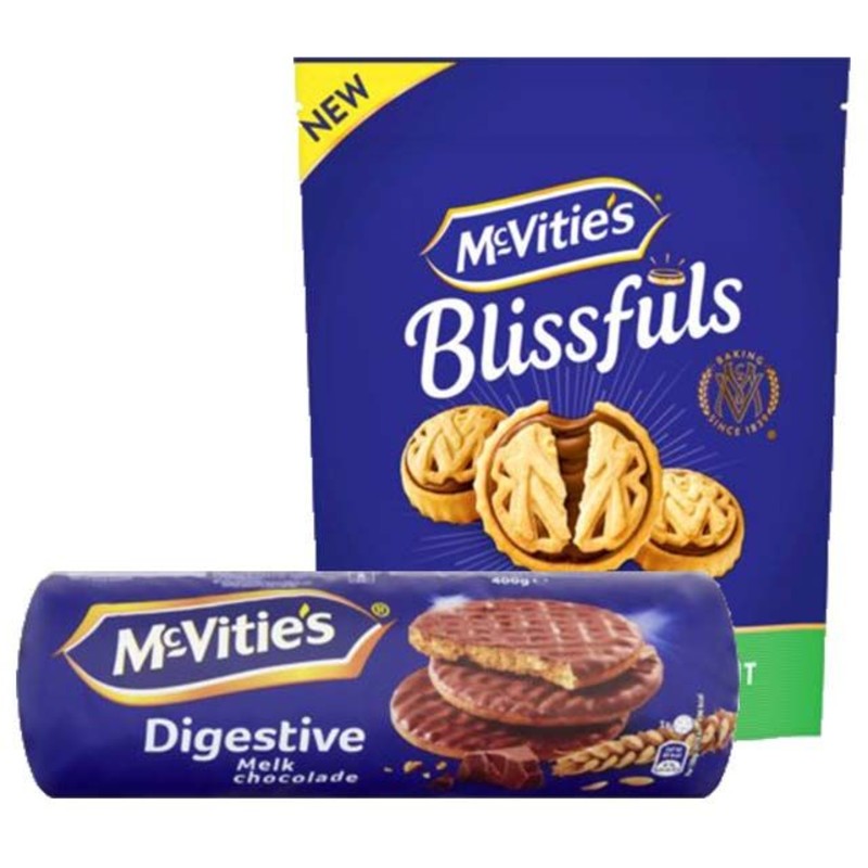 Een afbeelding van McVitie's Digestives koek & Blissfuls