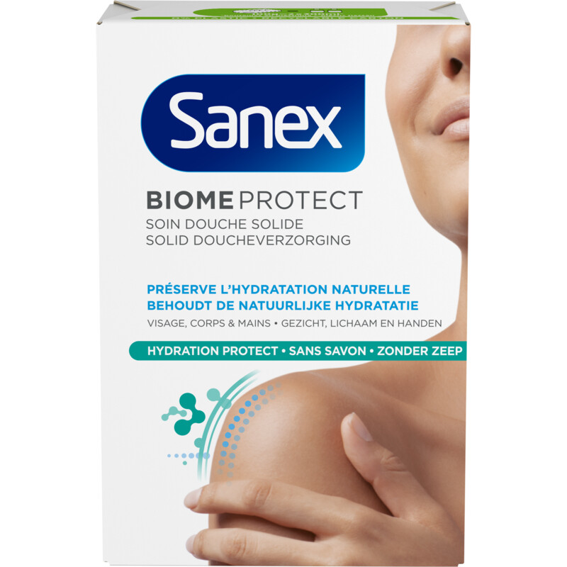 Een afbeelding van Sanex Biome protect hydrating douche bar
