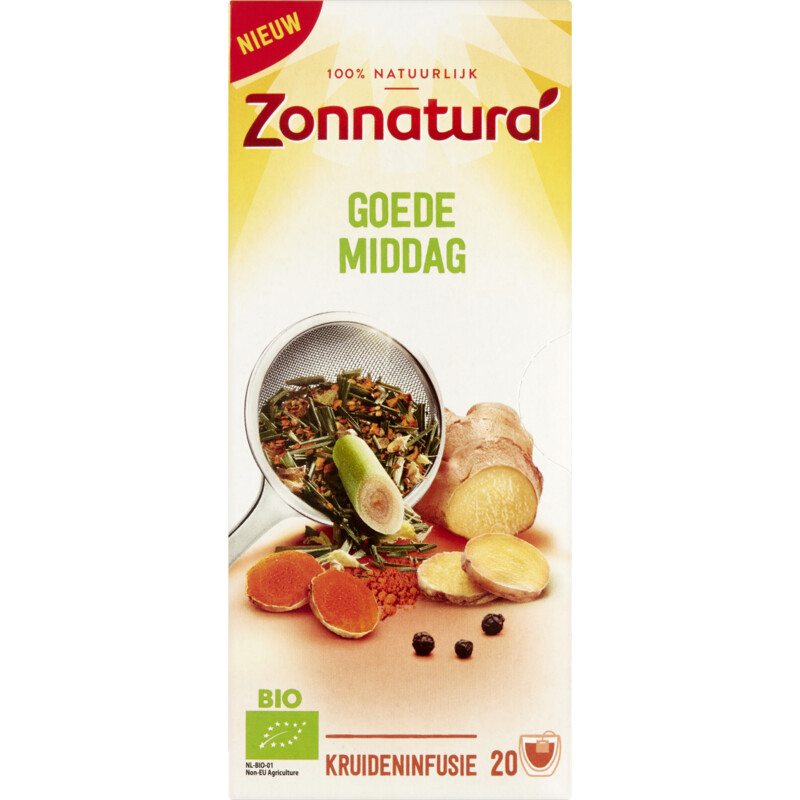 Een afbeelding van Zonnatura Goedemiddag gember kruideninfusie