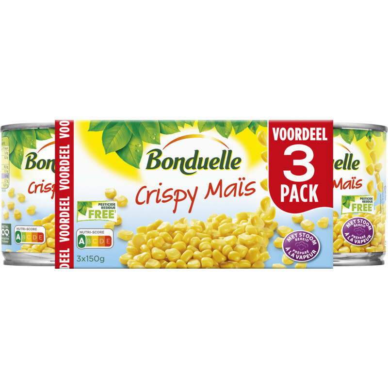 Een afbeelding van Bonduelle Crispy maïs 3-pack voordeel