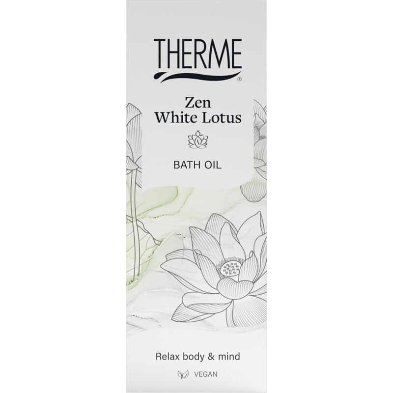 Een afbeelding van Therme Zen white lotus bath oil
