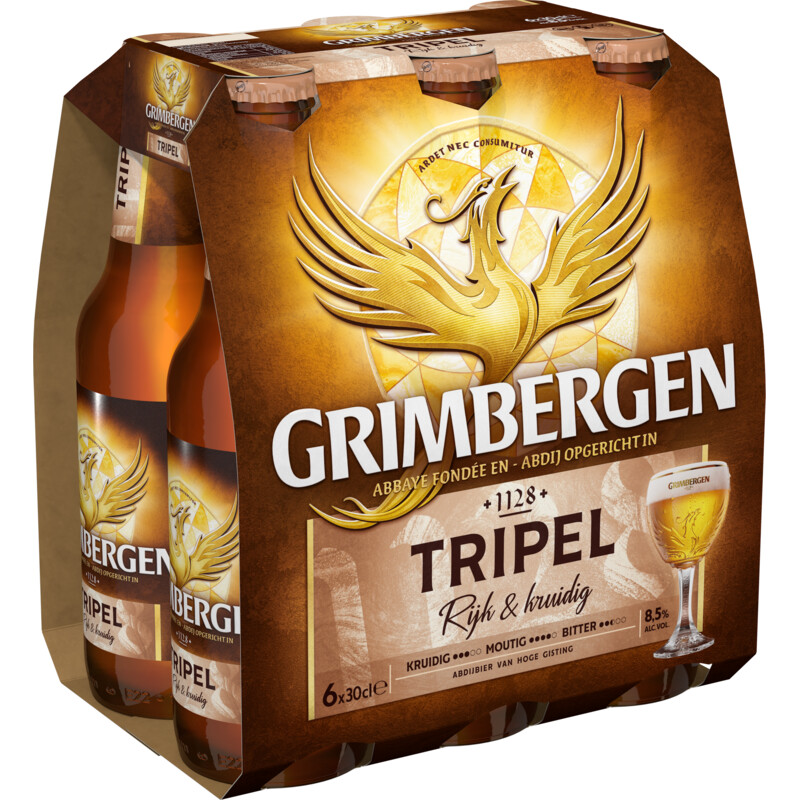 Een afbeelding van Grimbergen Tripel abdijbier 6-pack