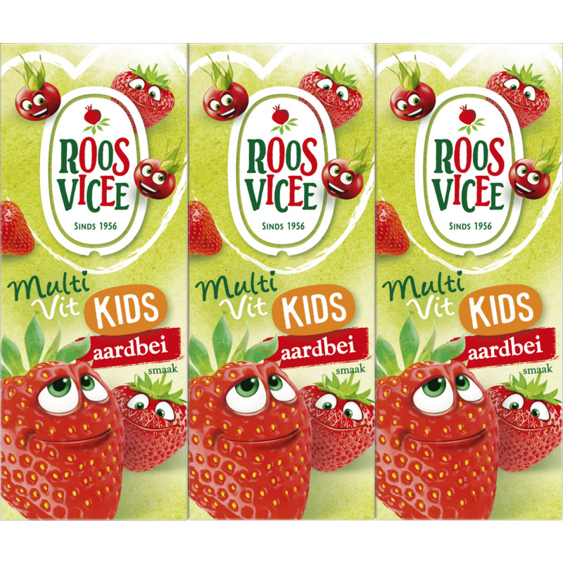 Een afbeelding van Roosvicee Multivit kids aardbei 6-pack