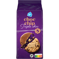 Een afbeelding van AH Choc chip cookies triple chocolate