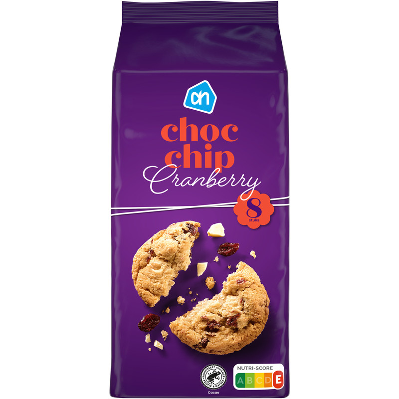 Een afbeelding van AH Choc chip cookies cranberry