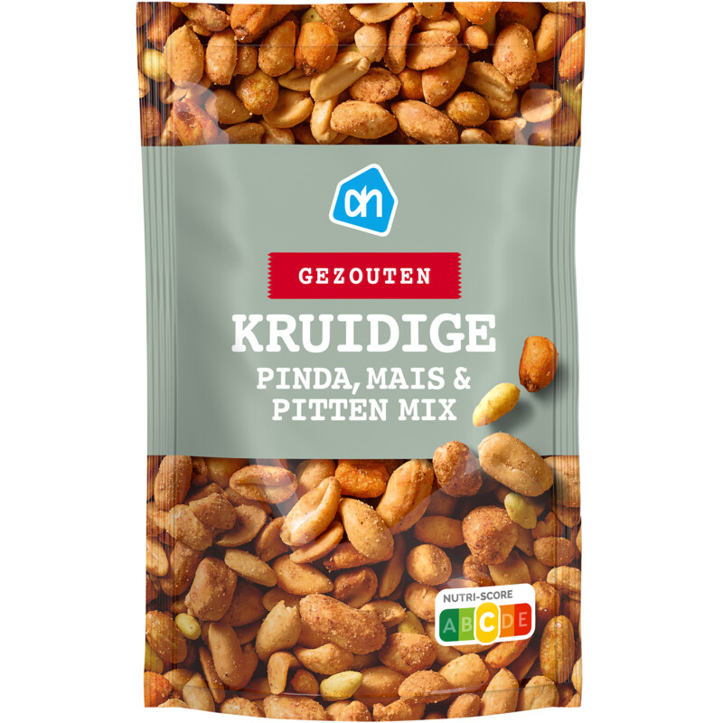 Een afbeelding van AH Kruidige pinda, mais en pitten gezouten