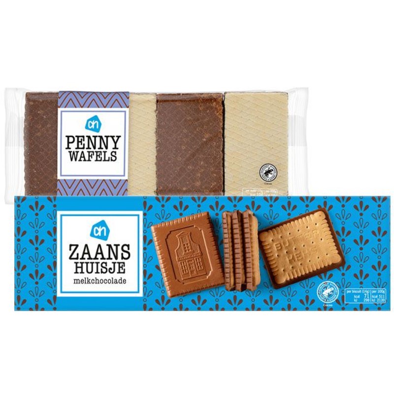 Een afbeelding van AH chocolade koekjes pakket