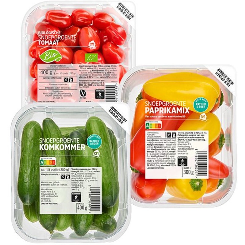 Een afbeelding van AH snoepgroentenmix pakket	