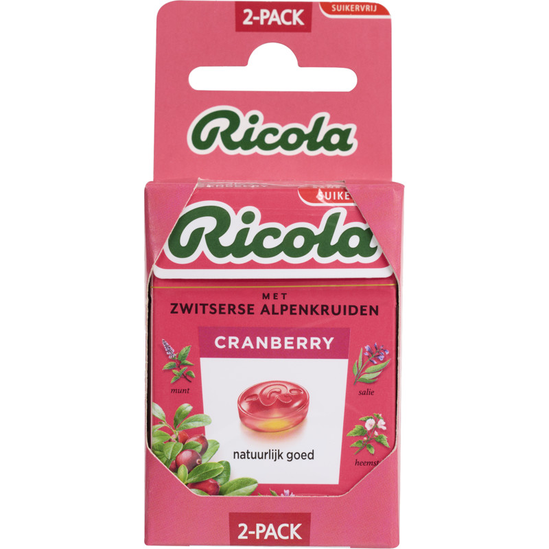 Een afbeelding van Ricola Cranberry kruidenpastilles suikervrij