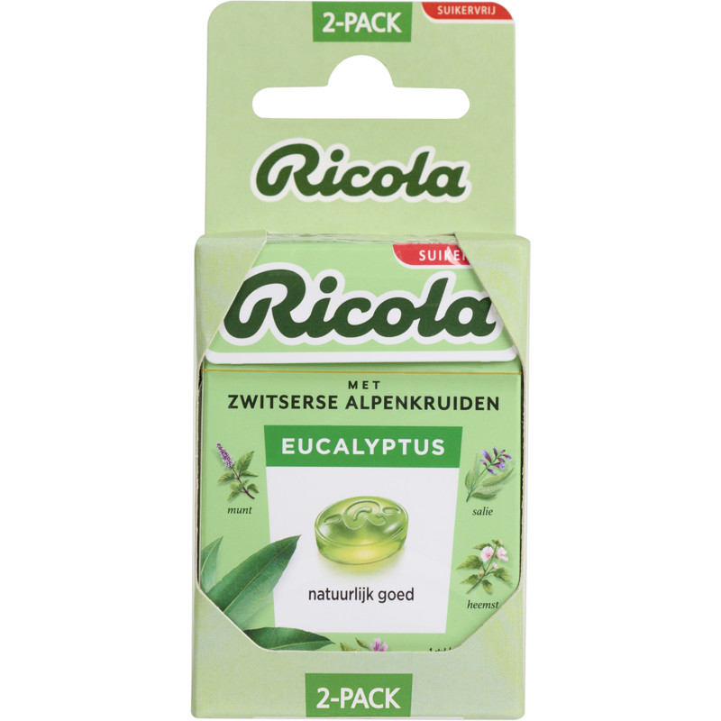 Een afbeelding van Ricola Eucalyptus kruidenpastilles suikervrij