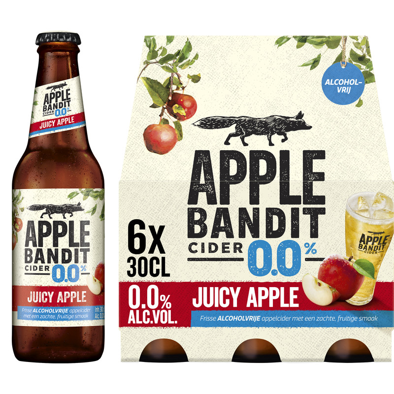 Een afbeelding van Apple Bandit Cider juicy apple 0.0 6-pack