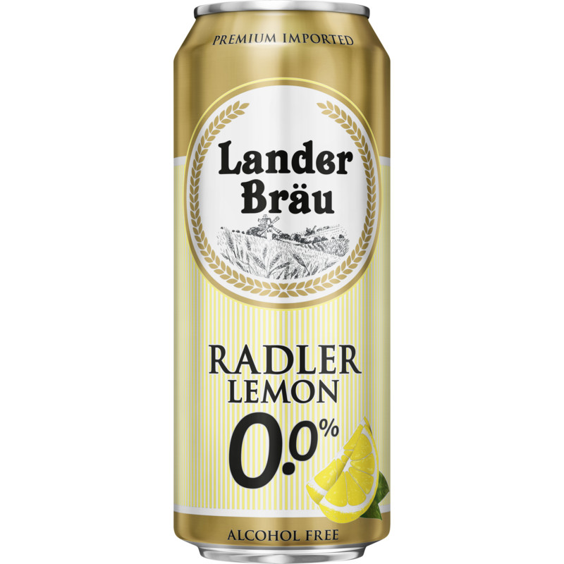 Een afbeelding van Lander bräu Radler lemon 0.0%